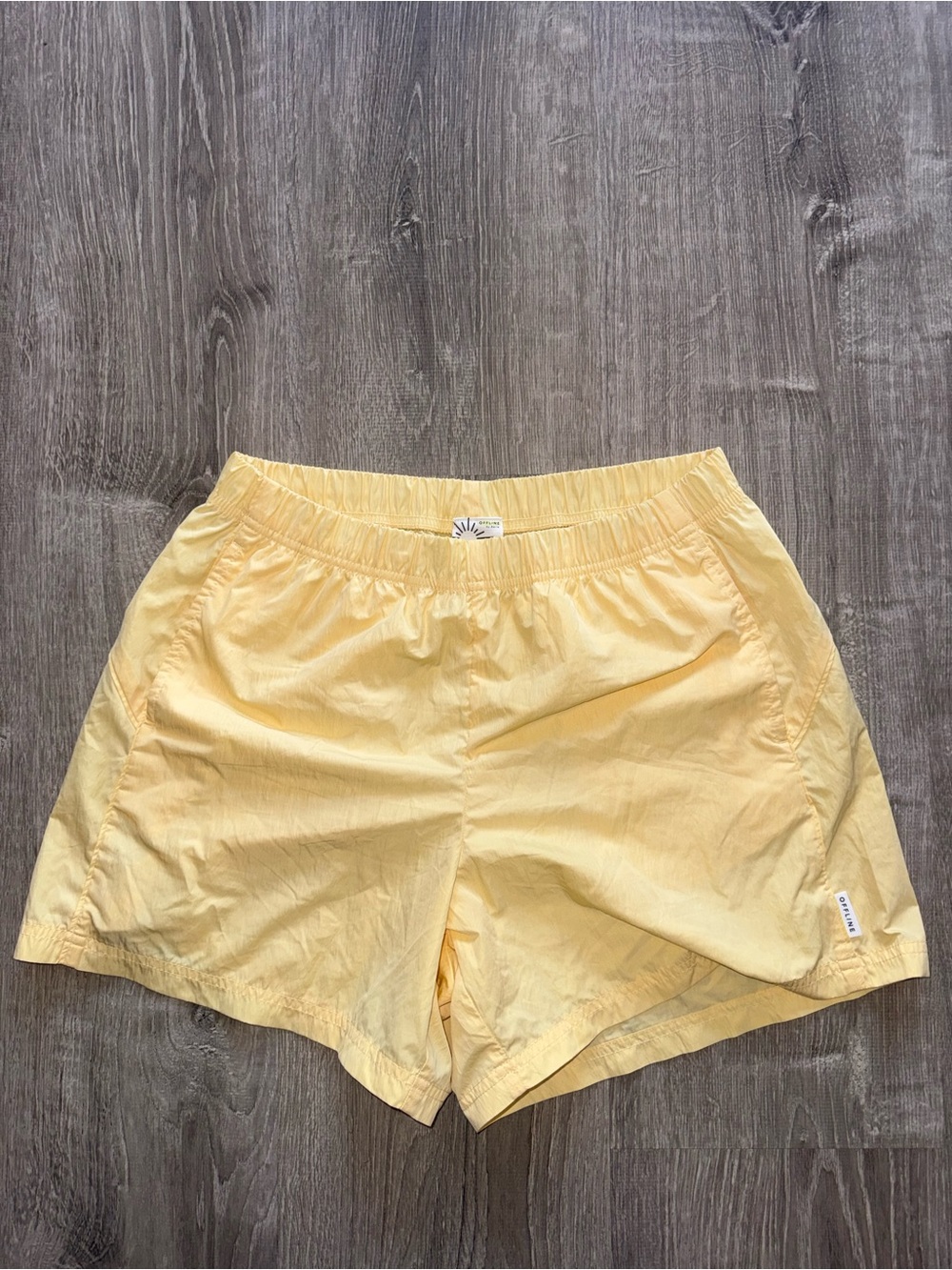 Light Yellow Women's Elastic Waist Shorts